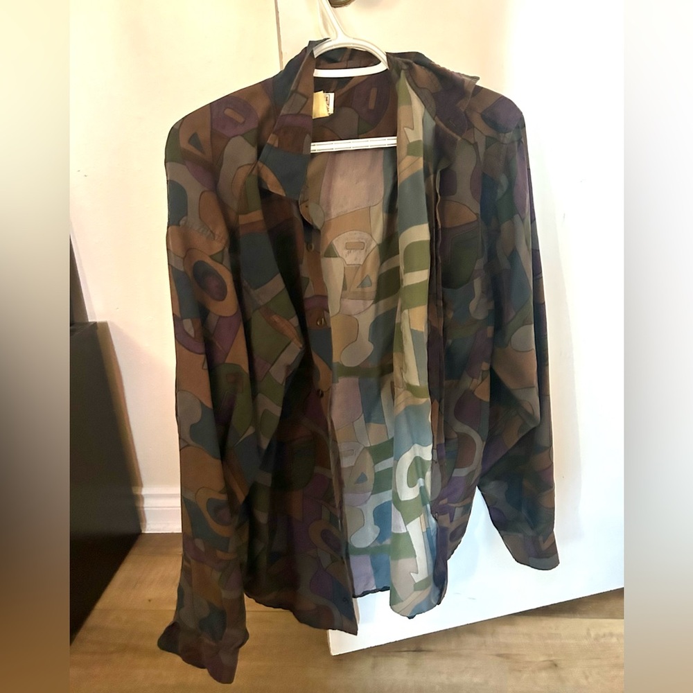 Men's Harry Rosen Multicolor Abstract Button Down Shirt